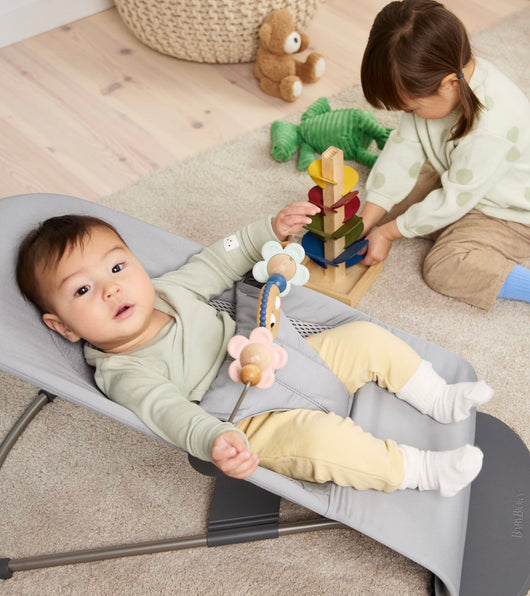 Elvoria™ Foldable Baby Rocker with 3-Level Height Adjustment