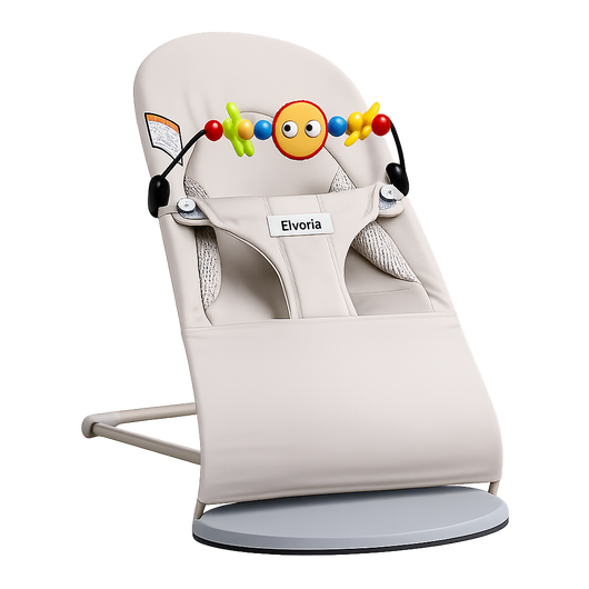 Elvoria™ Foldable Baby Rocker with 3-Level Height Adjustment